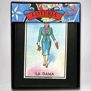 Mexican LOTERIA Men's "LA DAMA" Bifold Wallet - NEW